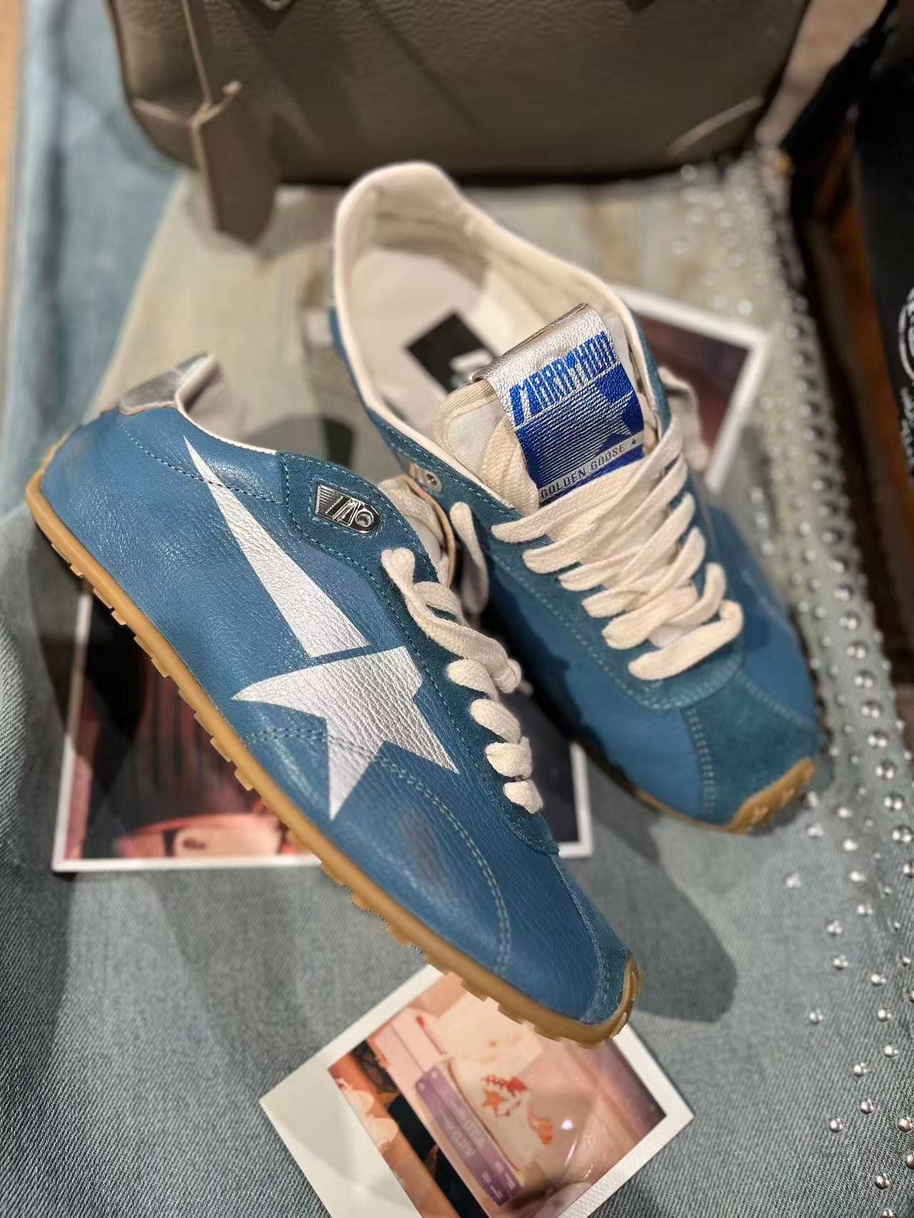 White Ball Star Strap Sneakers Adult Vintage Distressed Leather Dirty Casual Street Flat Shoes For Men Women - Image 3