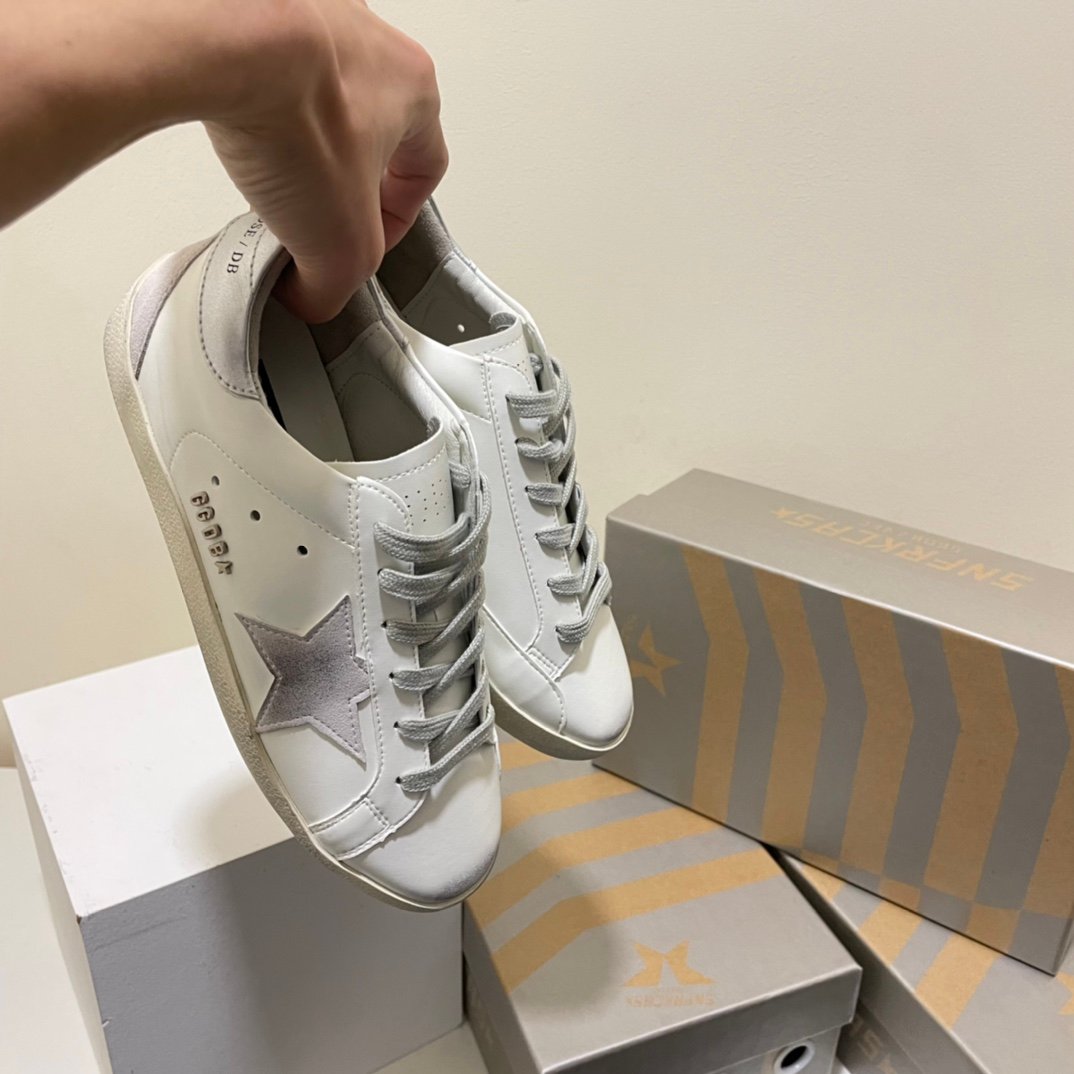 White Ball Star Strap Sneakers Adult Vintage Distressed Leather Dirty Casual Street Flat Shoes For Men Women - Image 5