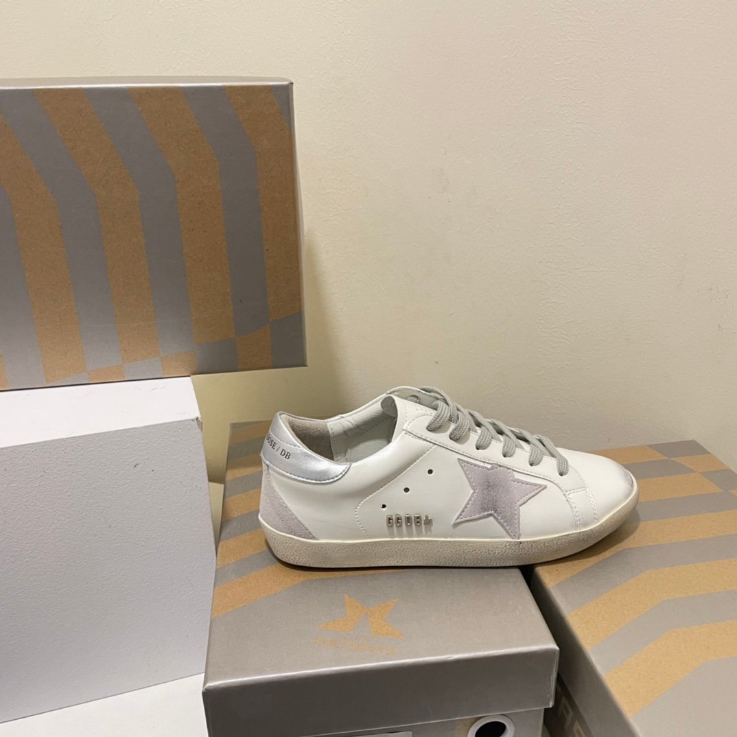 White Ball Star Strap Sneakers Adult Vintage Distressed Leather Dirty Casual Street Flat Shoes For Men Women - Image 8