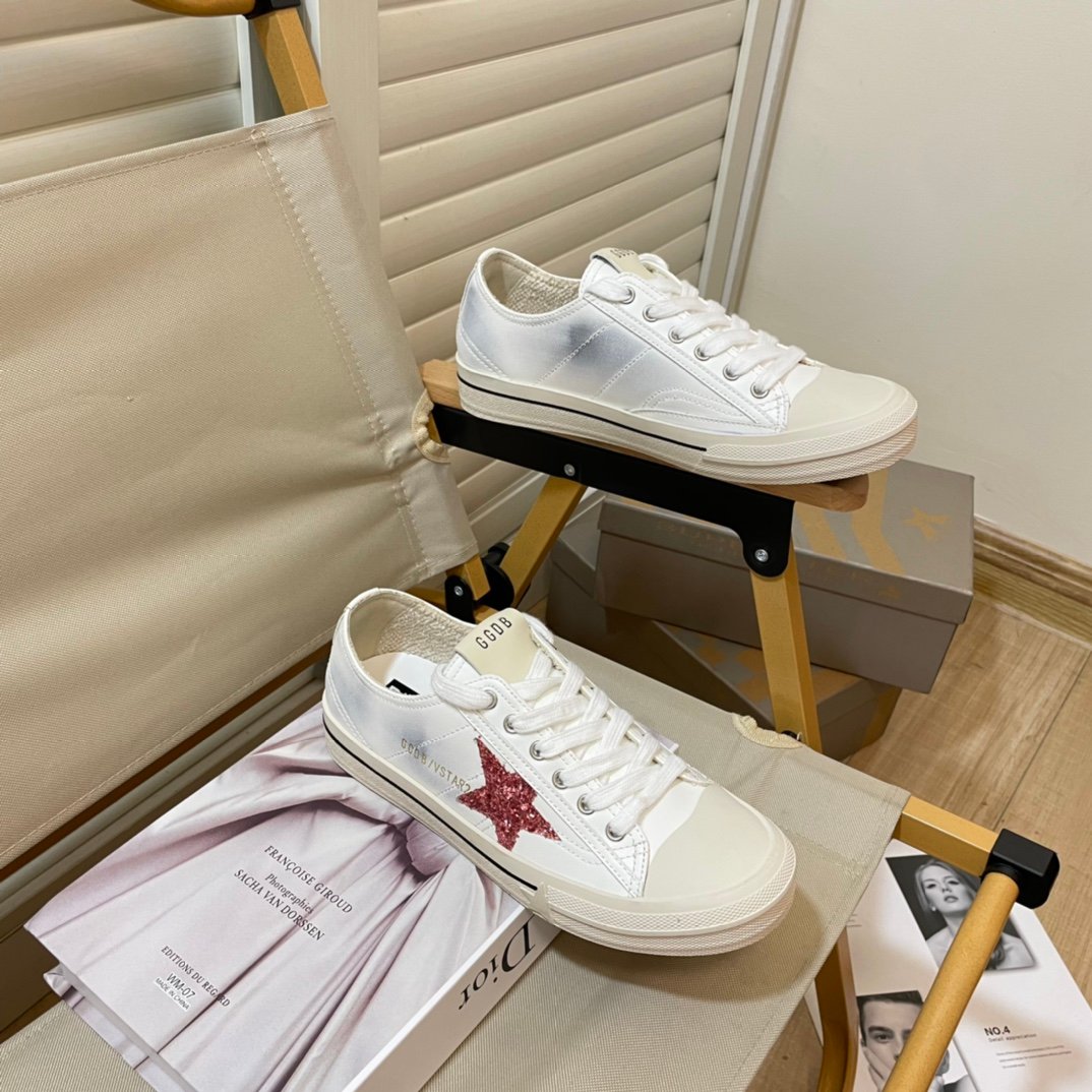 White Ball Star Strap Sneakers Adult Vintage Distressed Leather Dirty Casual Street Flat Shoes For Men Women - Image 4