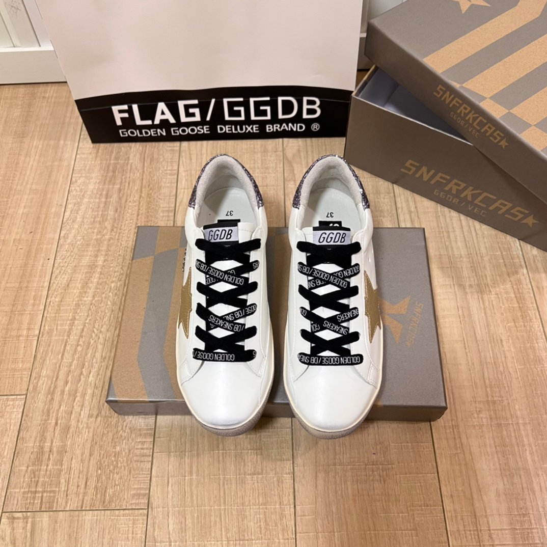 White Ball Star Strap Sneakers Adult Vintage Distressed Leather Dirty Casual Street Flat Shoes For Men Women - Image 2