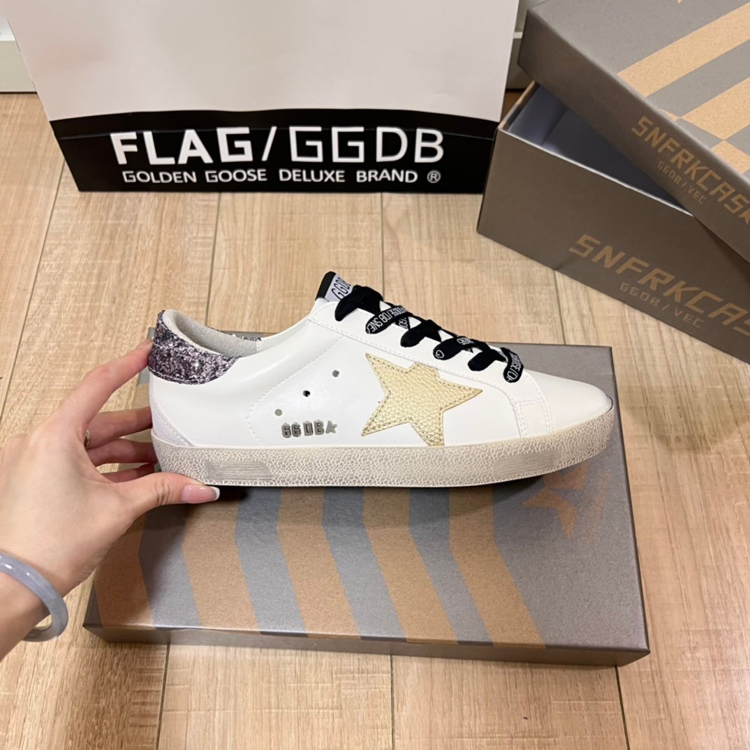 White Ball Star Strap Sneakers Adult Vintage Distressed Leather Dirty Casual Street Flat Shoes For Men Women - Image 8