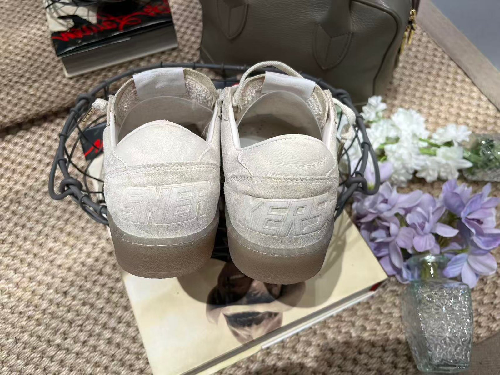 White Ball Star Strap Sneakers Adult Vintage Distressed Leather Dirty Casual Street Flat Shoes For Men Women - Image 5