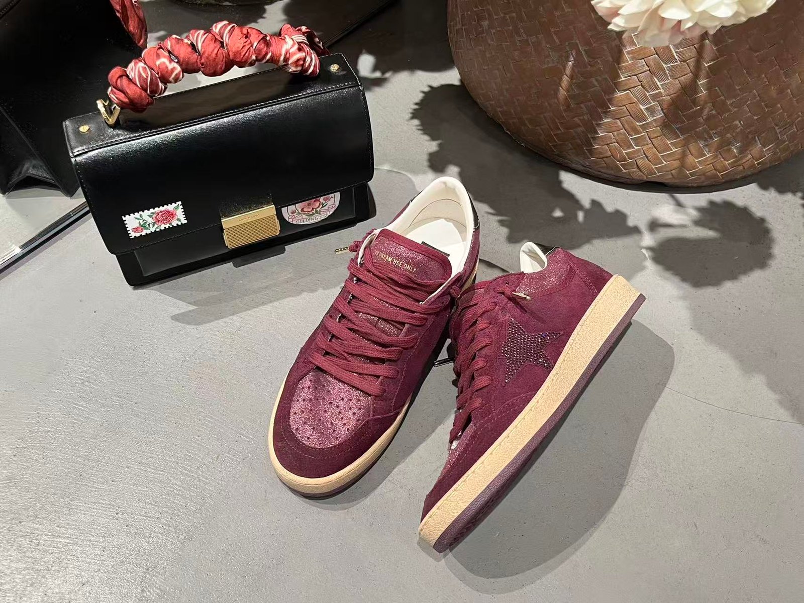 White Ball Star Strap Sneakers Adult Vintage Distressed Leather Dirty Casual Street Flat Shoes For Men Women - Image 3