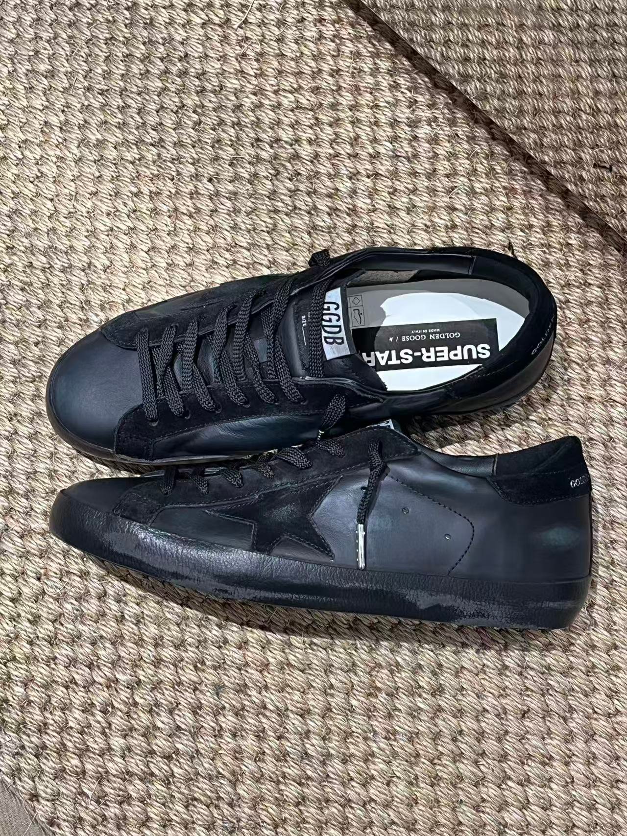 White Ball Star Strap Sneakers Adult Vintage Distressed Leather Dirty Casual Street Flat Shoes For Men Women - Image 6