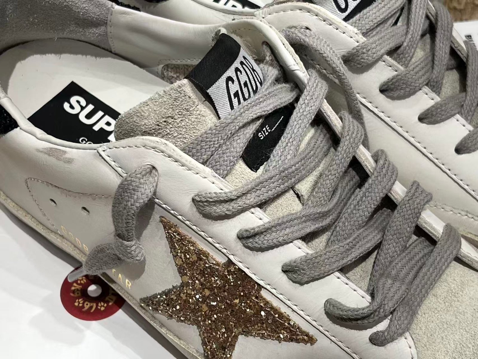 White Ball Star Strap Sneakers Adult Vintage Distressed Leather Dirty Casual Street Flat Shoes For Men Women - Image 3