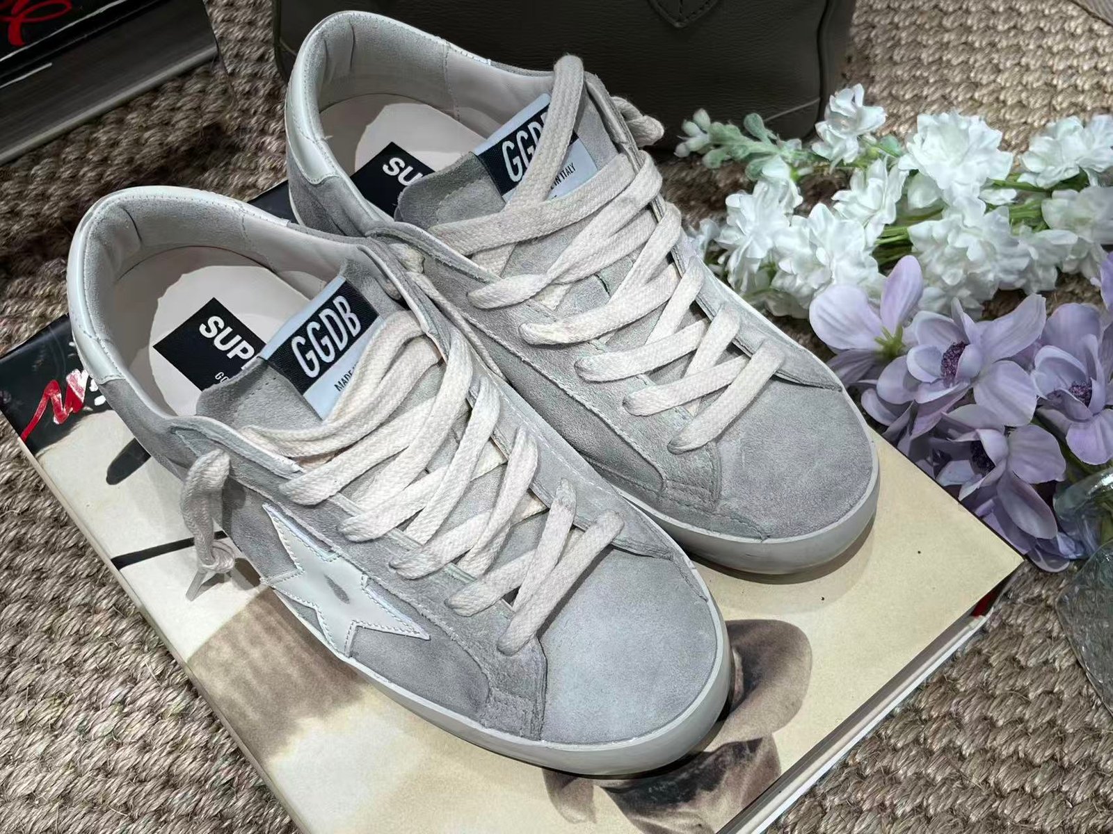 White Ball Star Strap Sneakers Adult Vintage Distressed Leather Dirty Casual Street Flat Shoes For Men Women - Image 3