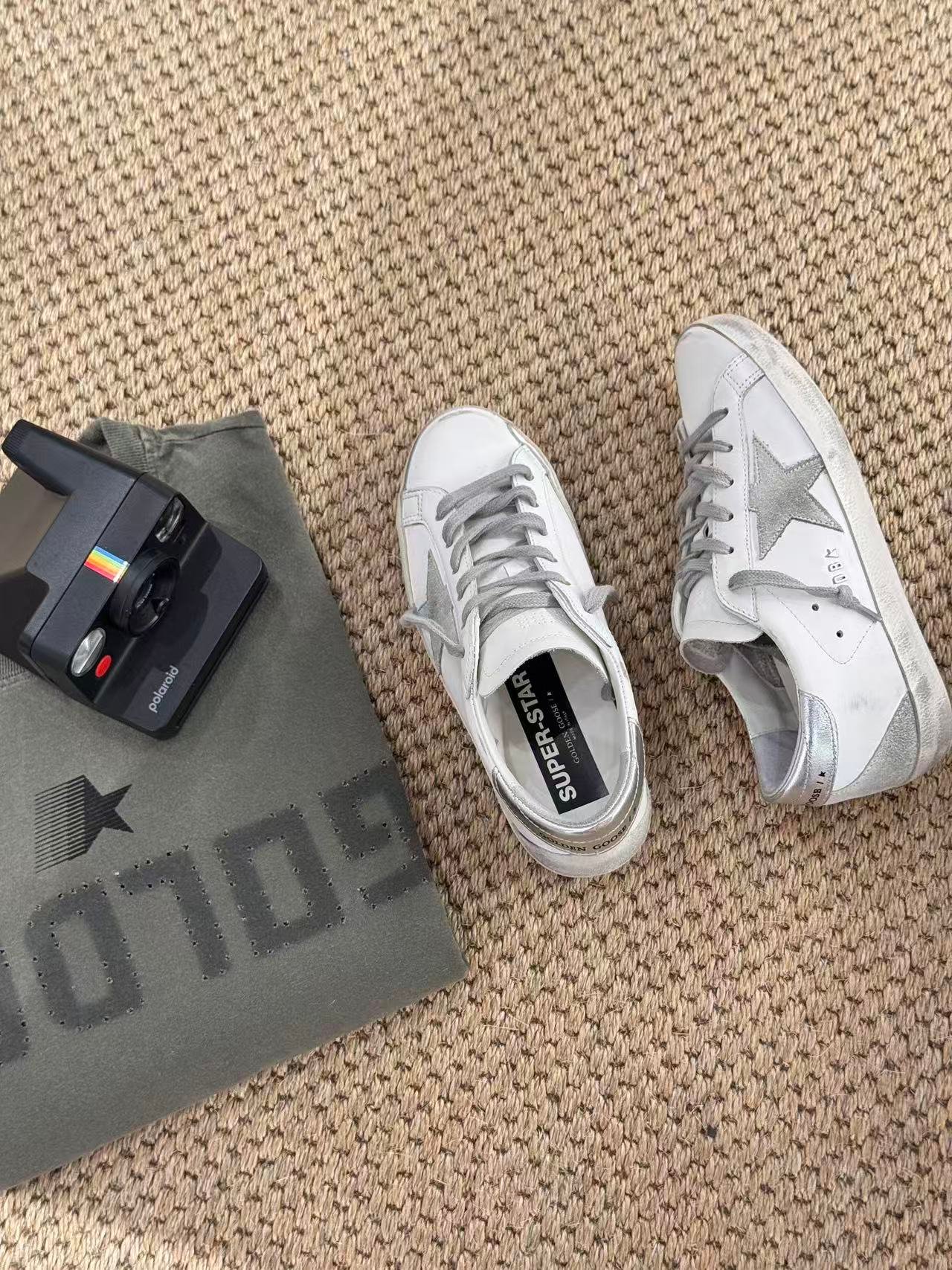 White Ball Star Strap Sneakers Adult Vintage Distressed Leather Dirty Casual Street Flat Shoes For Men Women - Image 3