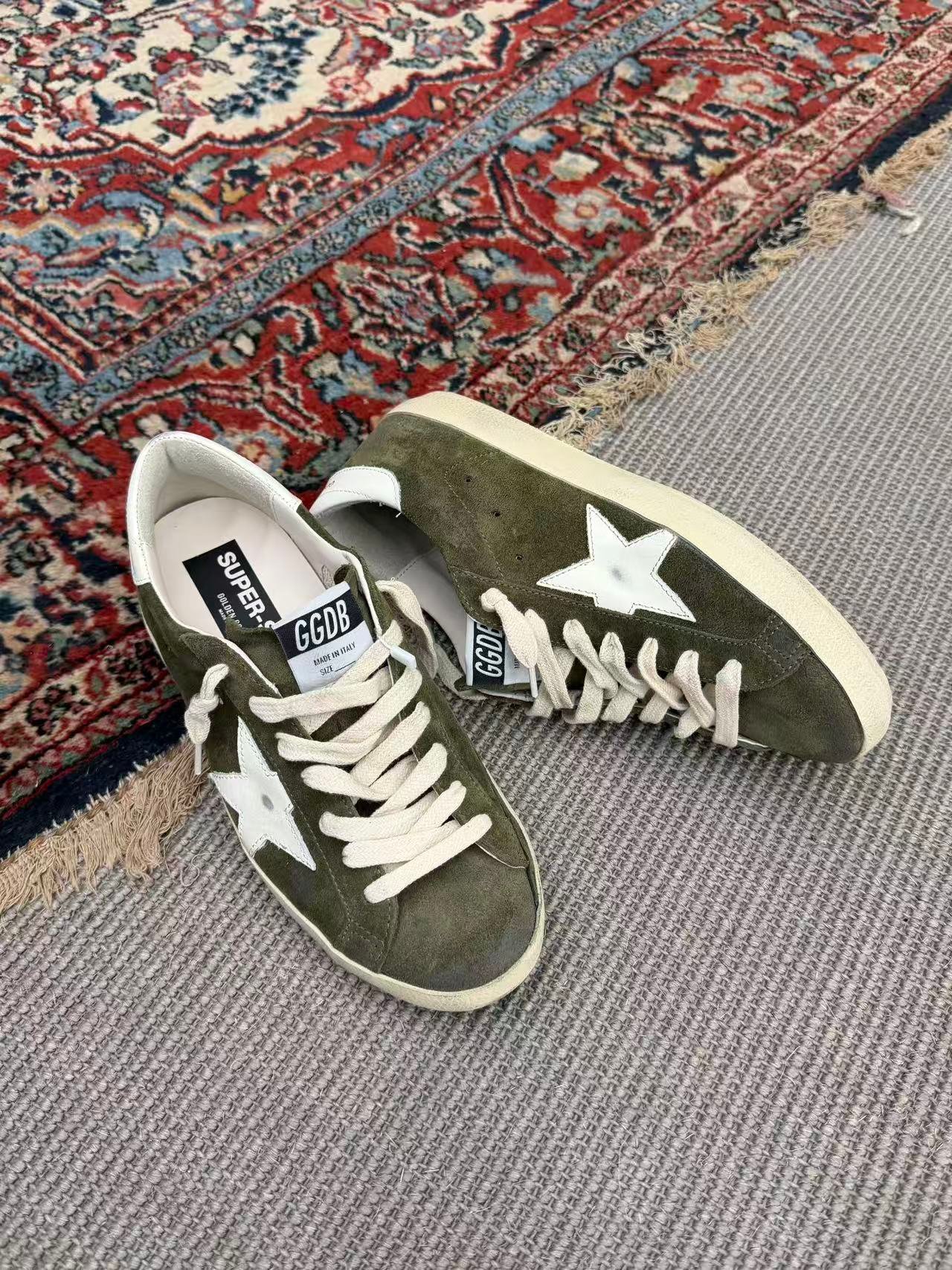 White Ball Star Strap Sneakers Adult Vintage Distressed Leather Dirty Casual Street Flat Shoes For Men Women - Image 4