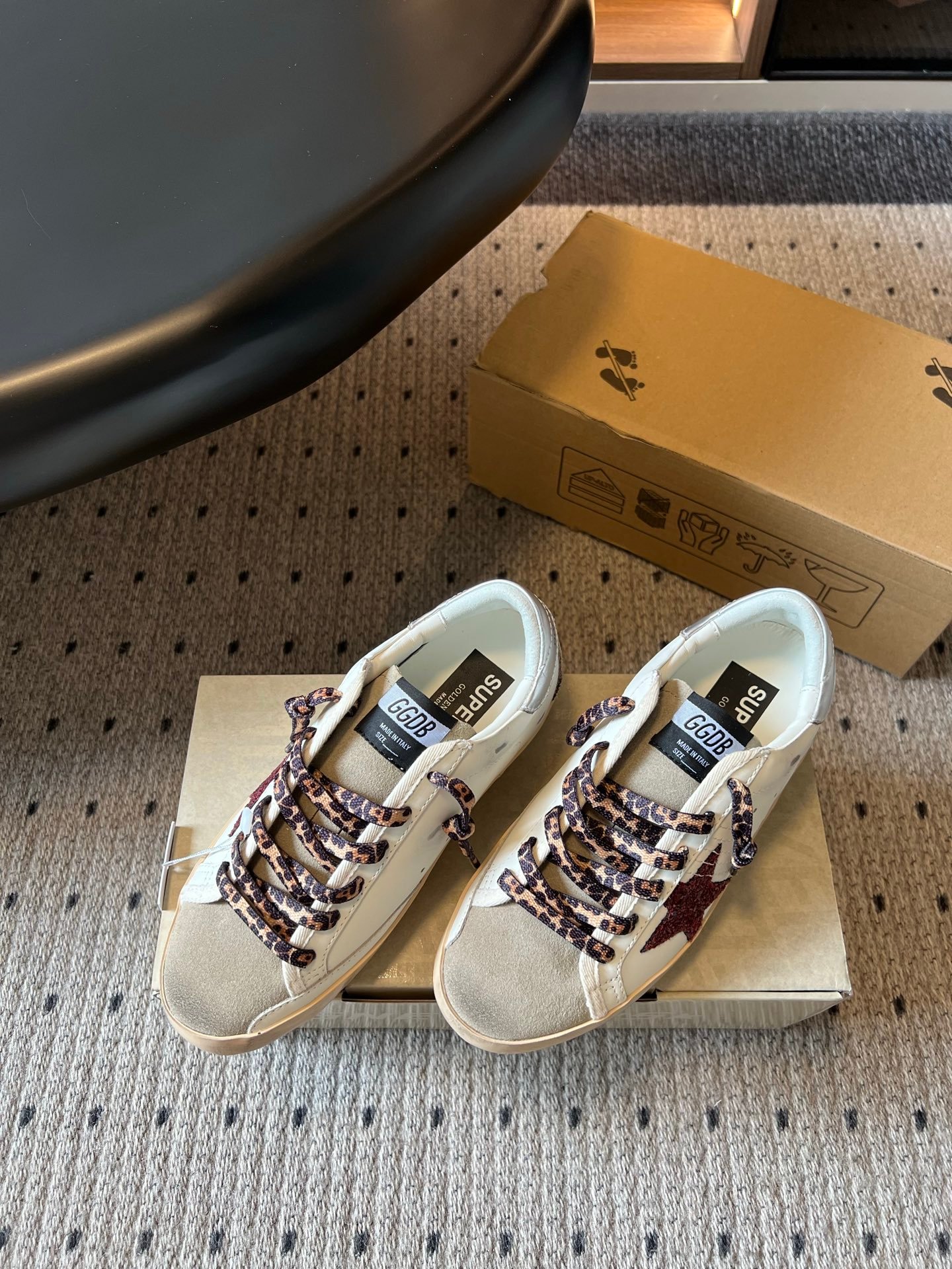 White Ball Star Strap Sneakers Adult Vintage Distressed Leather Dirty Casual Street Flat Shoes For Men Women - Image 10