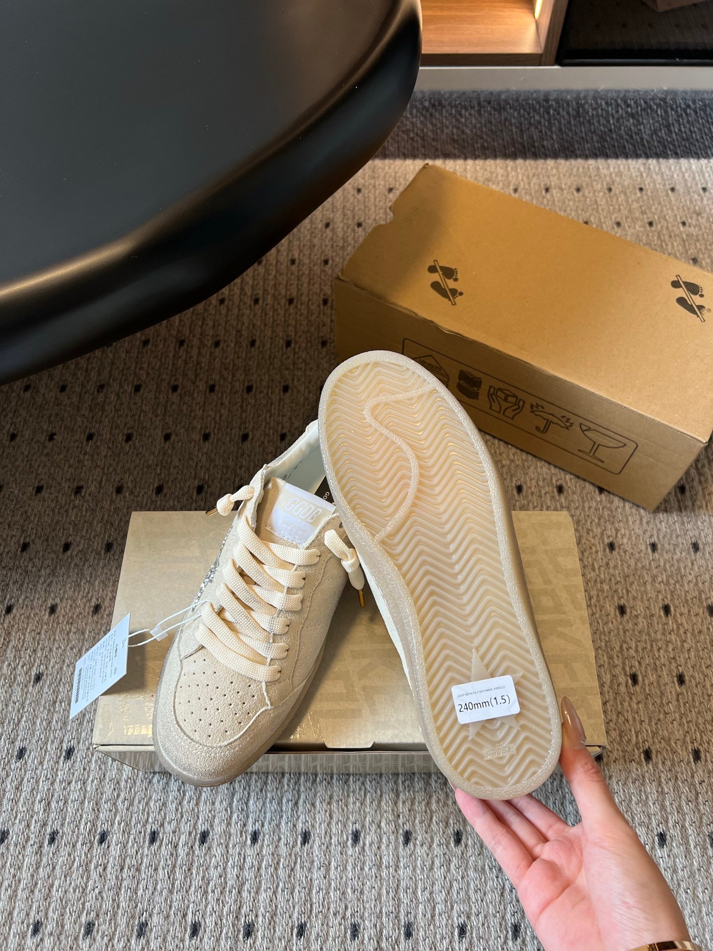 White Ball Star Strap Sneakers Adult Vintage Distressed Leather Dirty Casual Street Flat Shoes For Men Women - Image 5