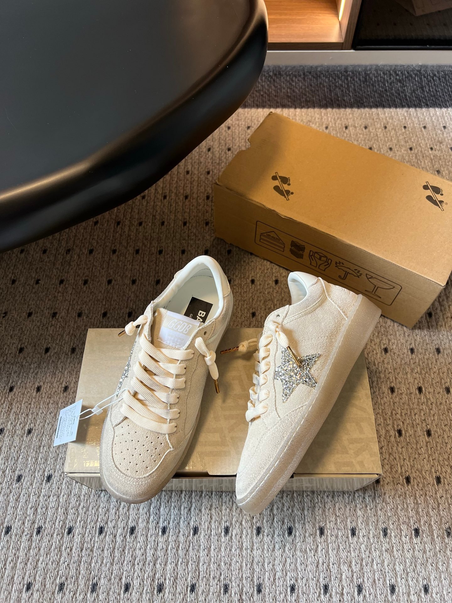 White Ball Star Strap Sneakers Adult Vintage Distressed Leather Dirty Casual Street Flat Shoes For Men Women - Image 6