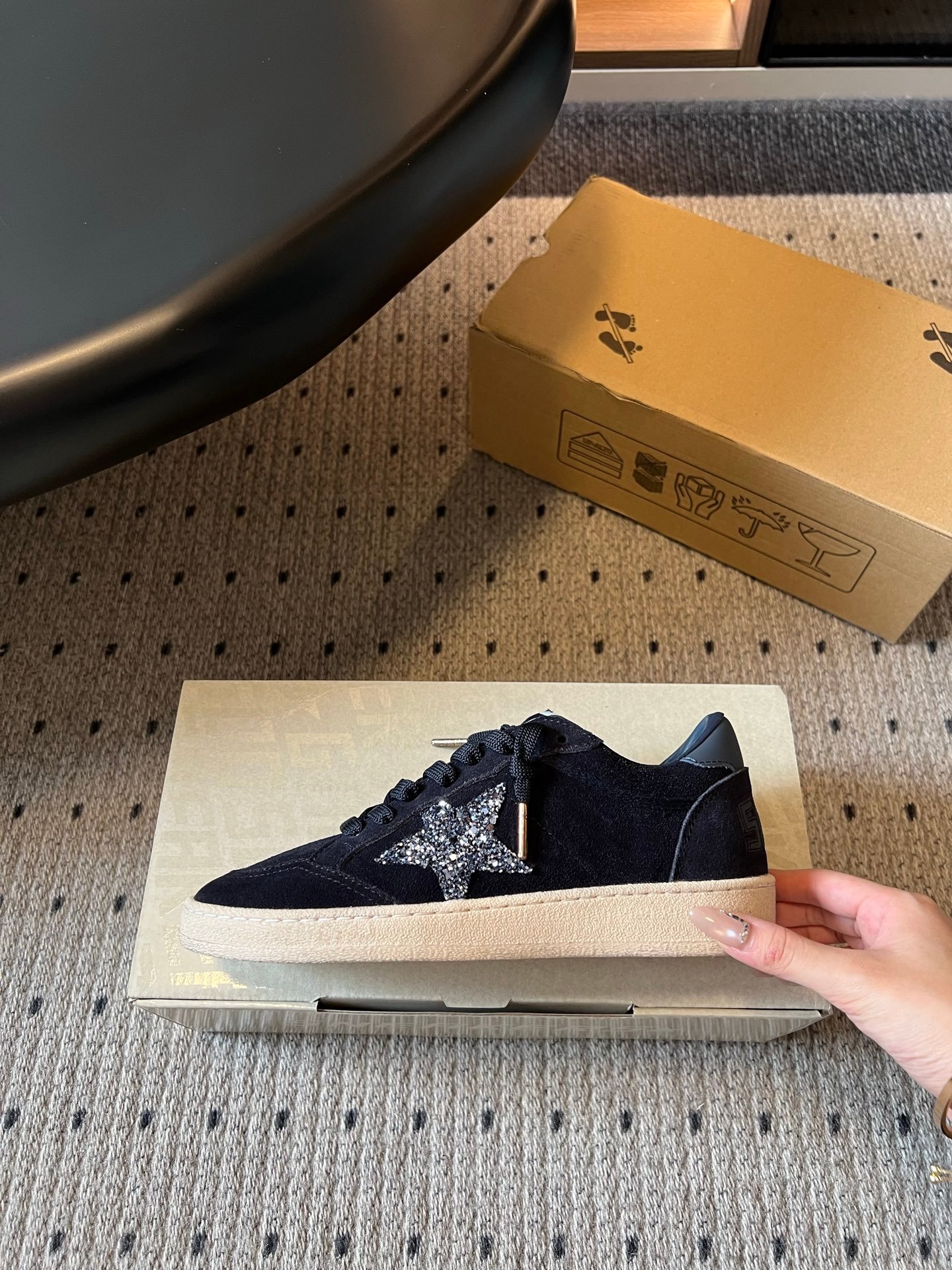White Ball Star Strap Sneakers Adult Vintage Distressed Leather Dirty Casual Street Flat Shoes For Men Women - Image 5