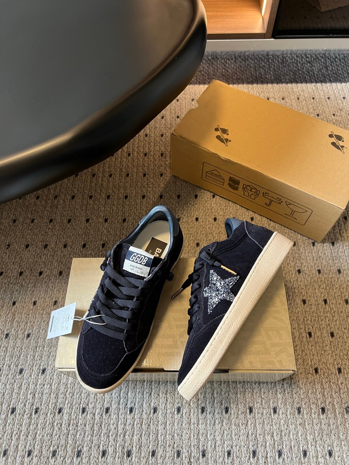 White Ball Star Strap Sneakers Adult Vintage Distressed Leather Dirty Casual Street Flat Shoes For Men Women - Image 7