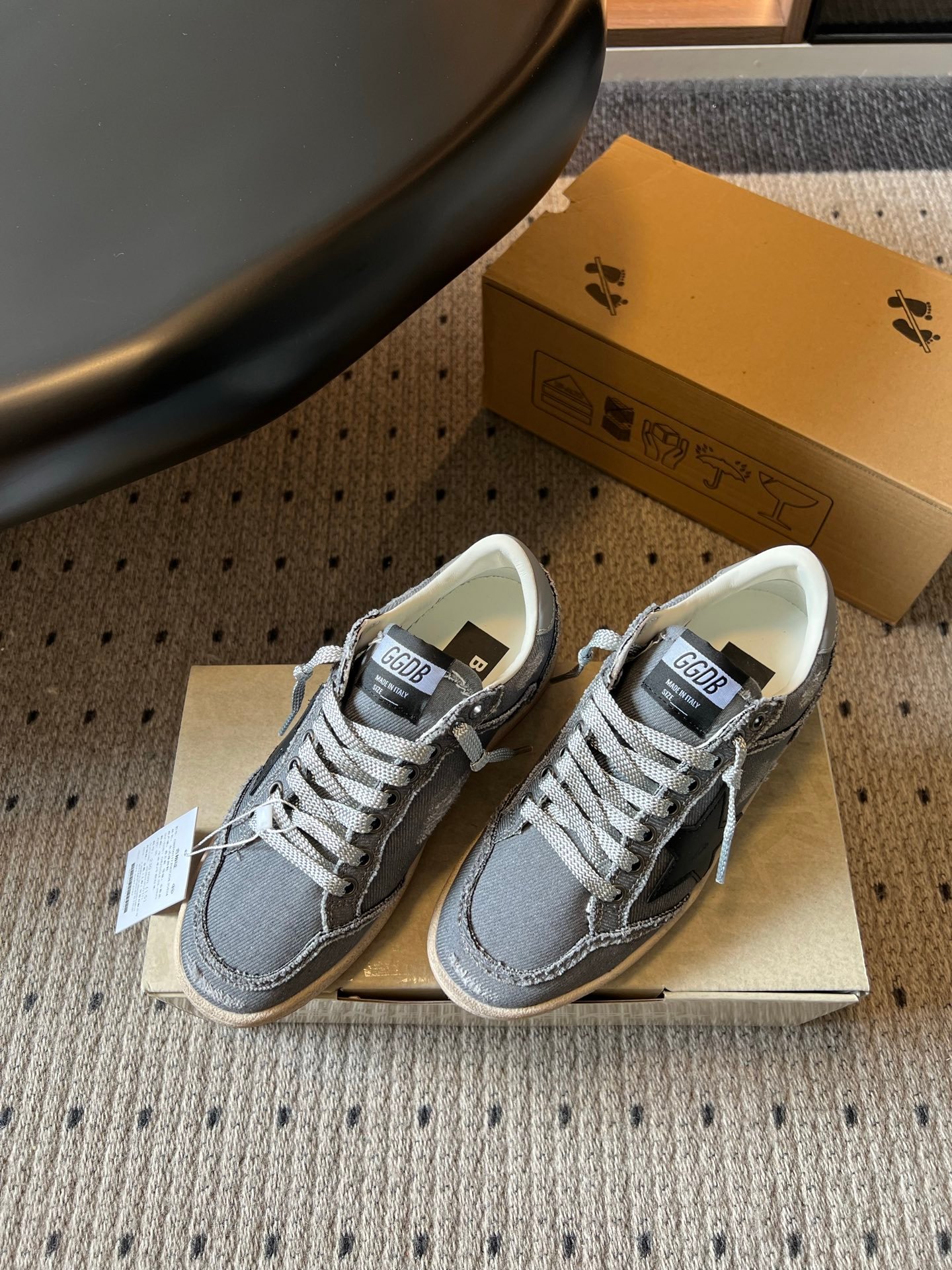 White Ball Star Strap Sneakers Adult Vintage Distressed Leather Dirty Casual Street Flat Shoes For Men Women - Image 5