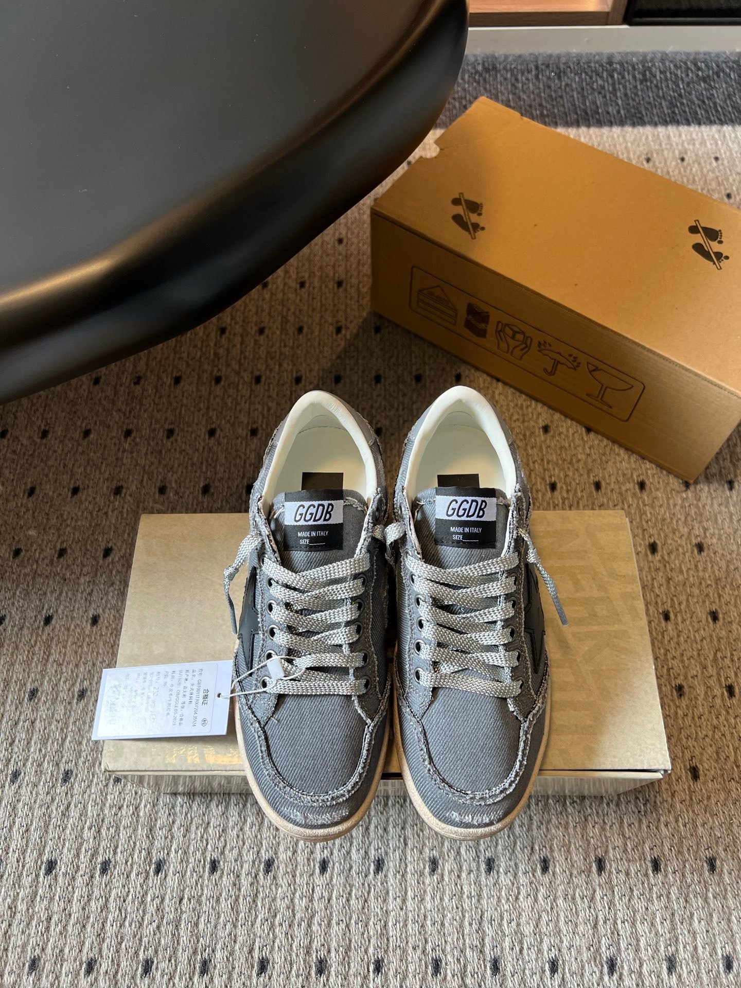 White Ball Star Strap Sneakers Adult Vintage Distressed Leather Dirty Casual Street Flat Shoes For Men Women - Image 6