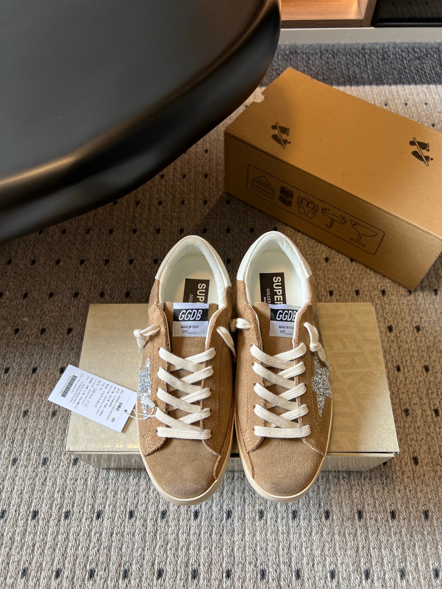 White Ball Star Strap Sneakers Adult Vintage Distressed Leather Dirty Casual Street Flat Shoes For Men Women - Image 4