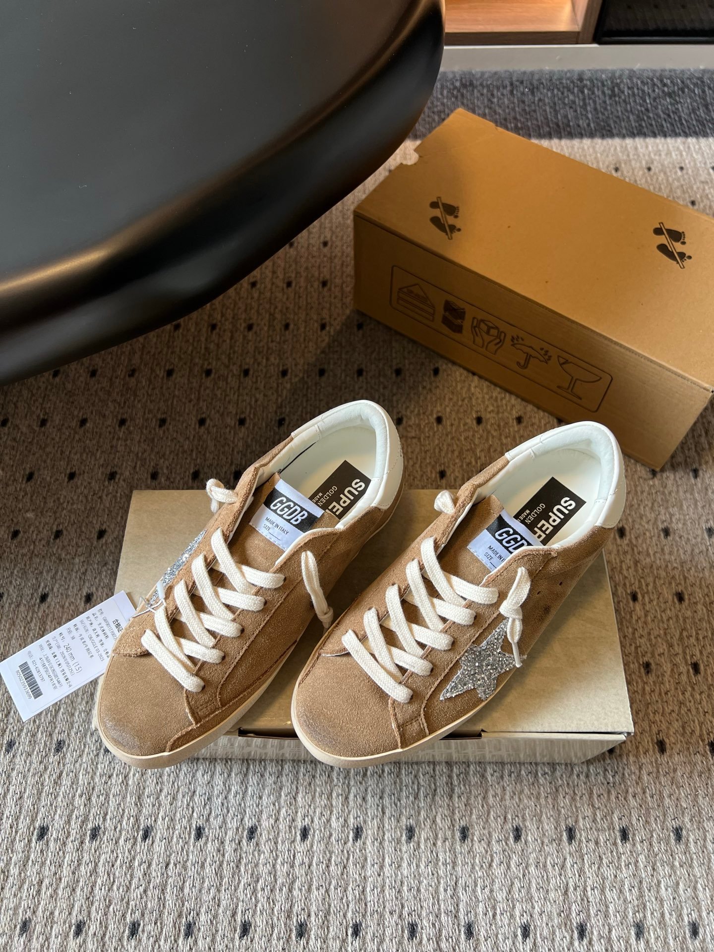 White Ball Star Strap Sneakers Adult Vintage Distressed Leather Dirty Casual Street Flat Shoes For Men Women - Image 5
