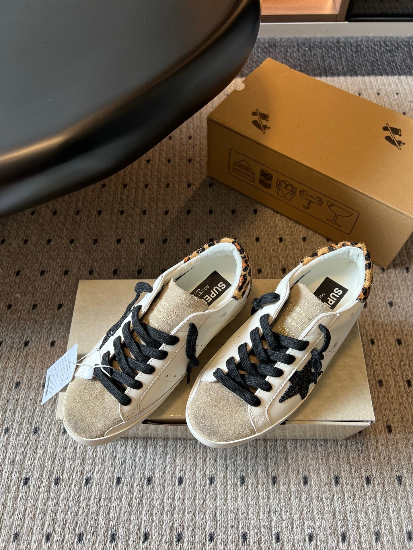 White Ball Star Strap Sneakers Adult Vintage Distressed Leather Dirty Casual Street Flat Shoes For Men Women - Image 5