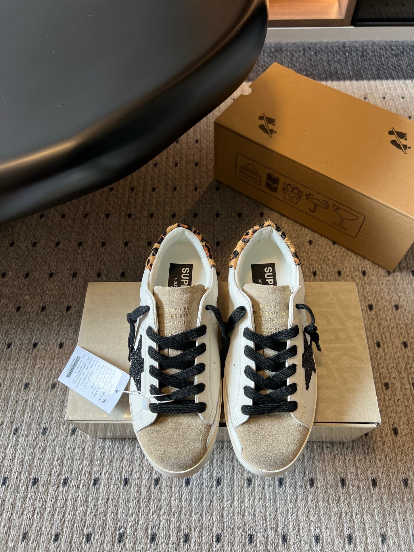 White Ball Star Strap Sneakers Adult Vintage Distressed Leather Dirty Casual Street Flat Shoes For Men Women - Image 8