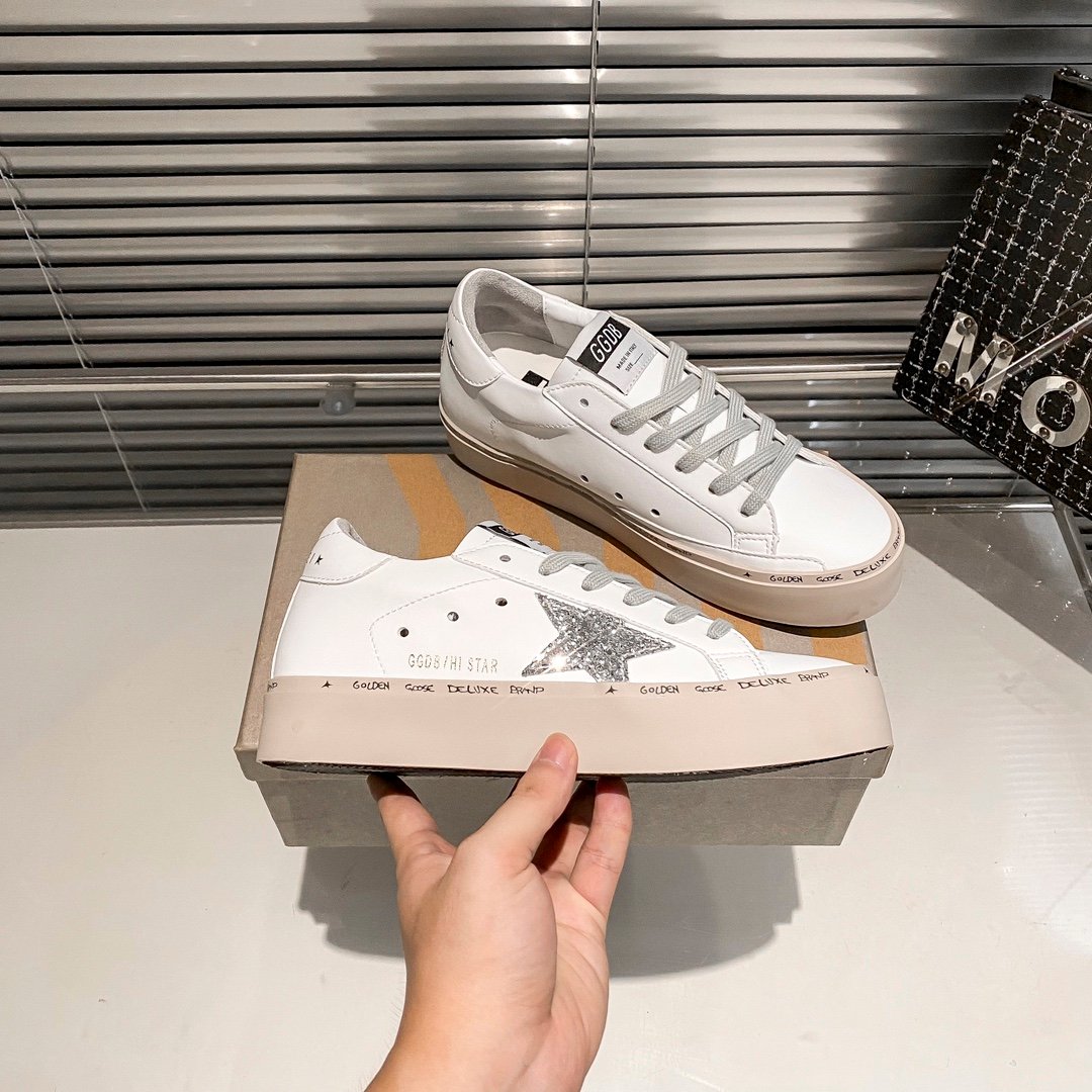 White Ball Star Strap Sneakers Adult Vintage Distressed Leather Dirty Casual Street Flat Shoes For Men Women (Copy) - Image 3