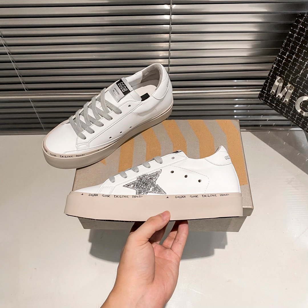 White Ball Star Strap Sneakers Adult Vintage Distressed Leather Dirty Casual Street Flat Shoes For Men Women (Copy) - Image 4