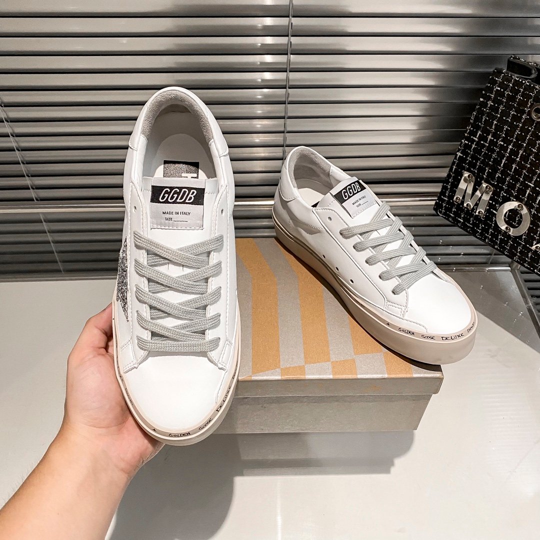 White Ball Star Strap Sneakers Adult Vintage Distressed Leather Dirty Casual Street Flat Shoes For Men Women (Copy) - Image 9