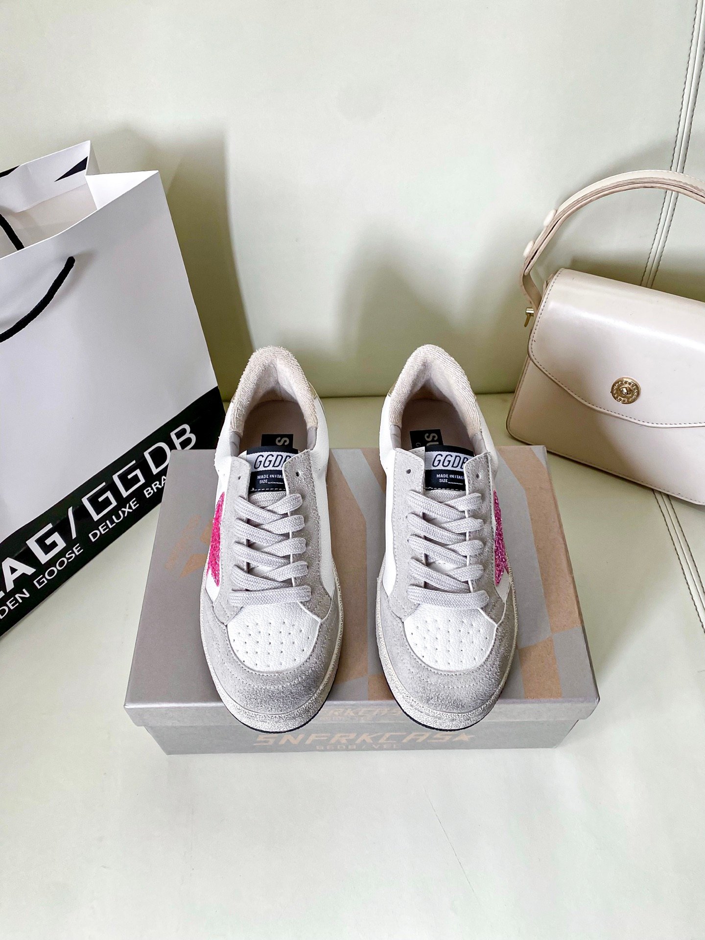 White Ball Star Strap Sneakers Adult Vintage Distressed Leather Dirty Casual Street Flat Shoes For Men Women - Image 5