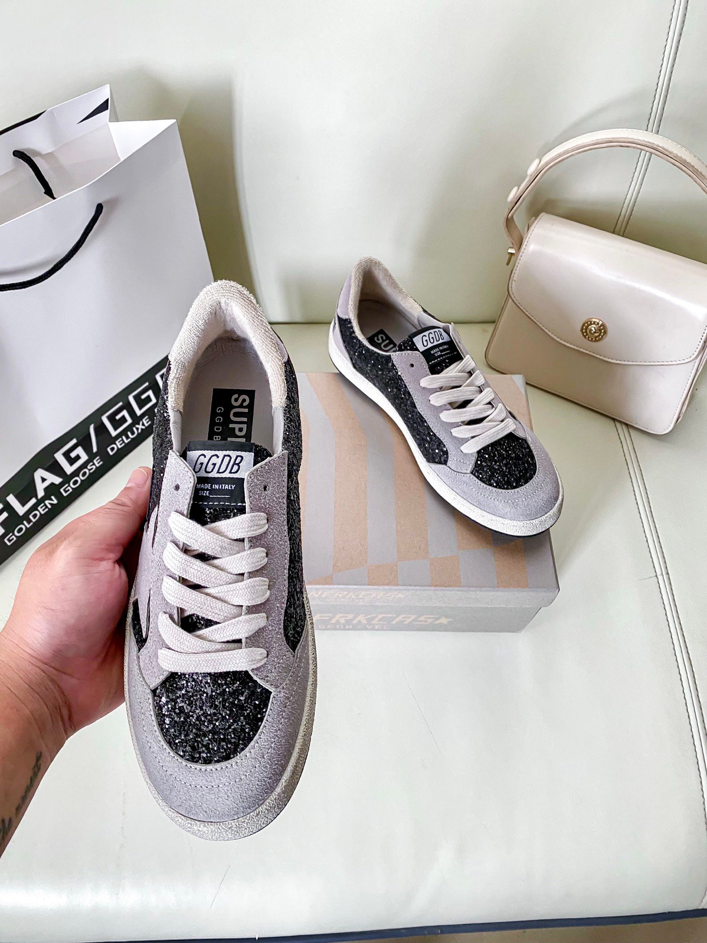 White Ball Star Strap Sneakers Adult Vintage Distressed Leather Dirty Casual Street Flat Shoes For Men Women - Image 7