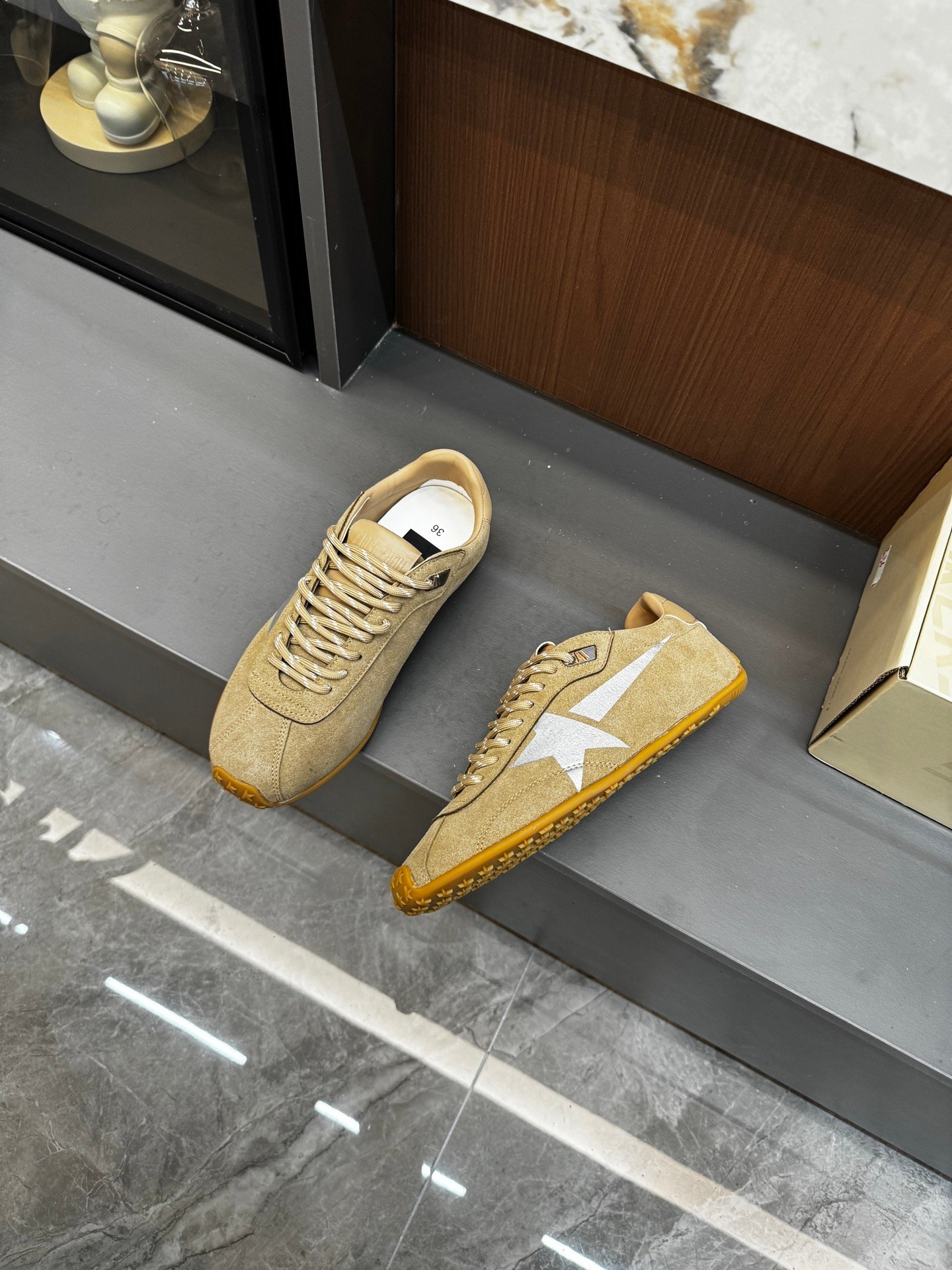 White Ball Star Strap Sneakers Adult Vintage Distressed Leather Dirty Casual Street Flat Shoes For Men Women - Image 8