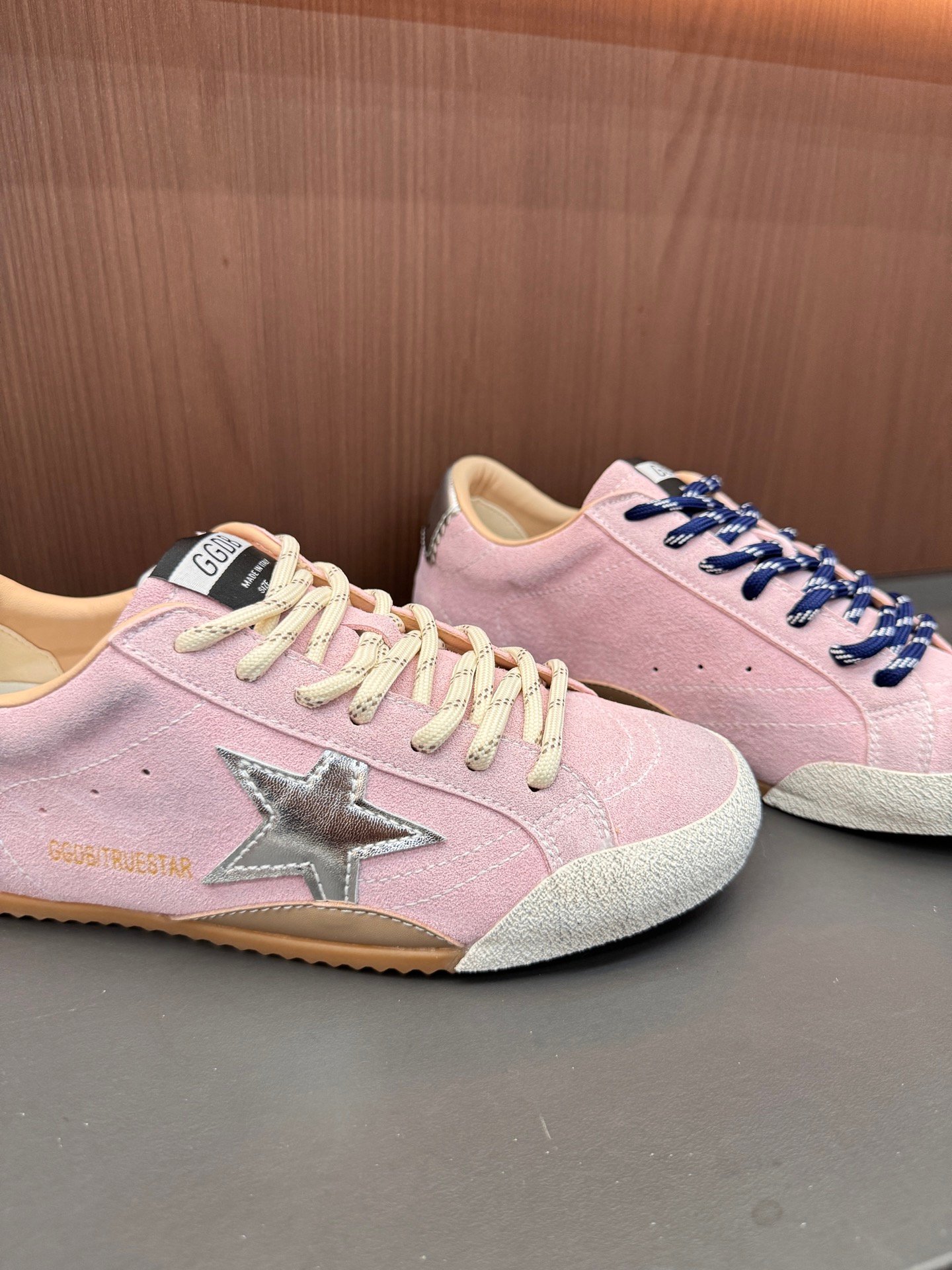 White Ball Star Strap Sneakers Adult Vintage Distressed Leather Dirty Casual Street Flat Shoes For Men Women - Image 3