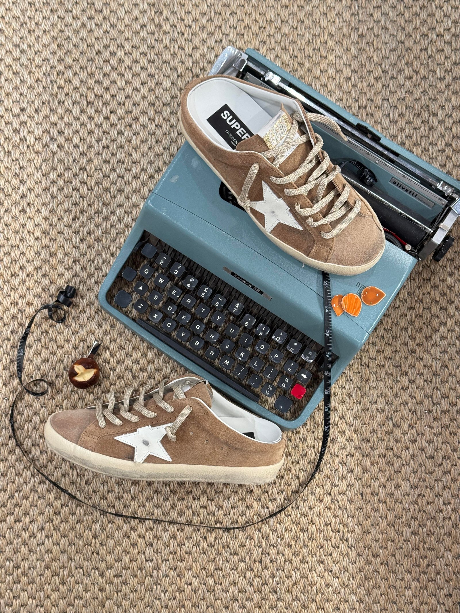 White Ball Star Strap Sneakers Adult Vintage Distressed Leather Dirty Casual Street Flat Shoes For Men Women
