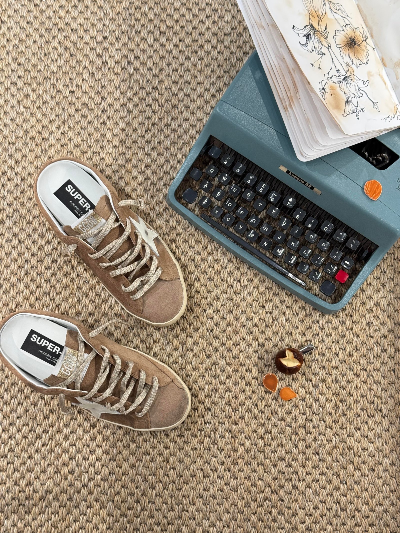 White Ball Star Strap Sneakers Adult Vintage Distressed Leather Dirty Casual Street Flat Shoes For Men Women - Image 3