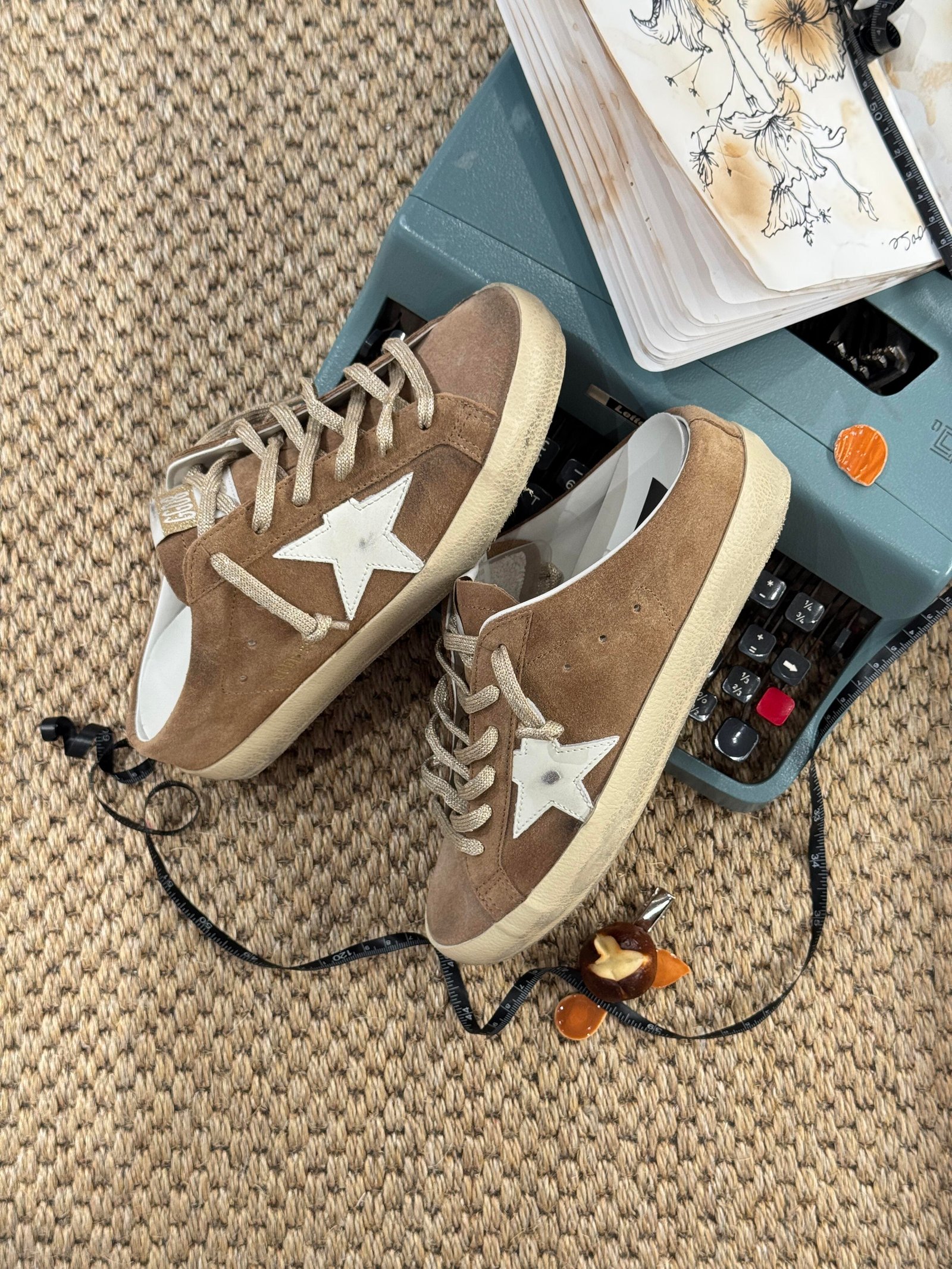 White Ball Star Strap Sneakers Adult Vintage Distressed Leather Dirty Casual Street Flat Shoes For Men Women - Image 5